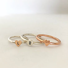Heart Initial ring with Gold Letter