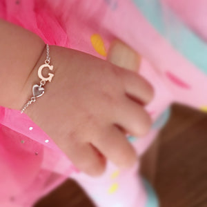 Single letter Initial Baby Bracelet