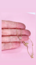 Tiny Block Single Letter Initial Necklace