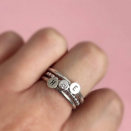 Bubble x birthstone Stack ring