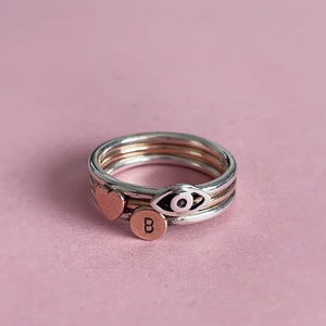 Evil Eye stacking ring