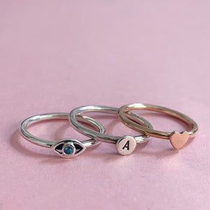 Evil Eye stacking ring