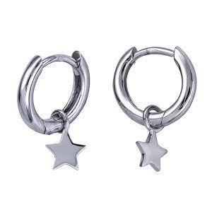 TINY charmed huggie earring 8mm silver only