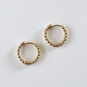 9ct Beaded Huggie earrings