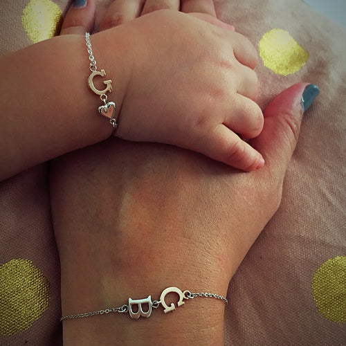 Kids and Baby Initial Bracelet with 2 Letters
