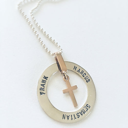 Stamped disc pendant