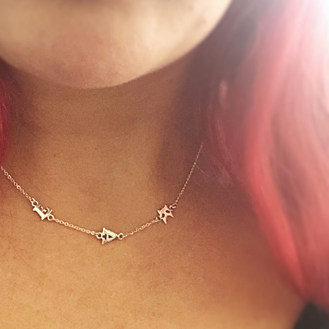 Tiny 2 Letter Initial Necklace