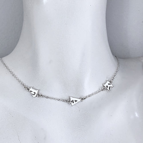 Tiny 3 Letter Initial Necklace