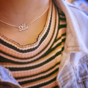 Tiny Sterling silver Name necklace