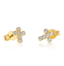 9ct Gold Mini Cross Studs