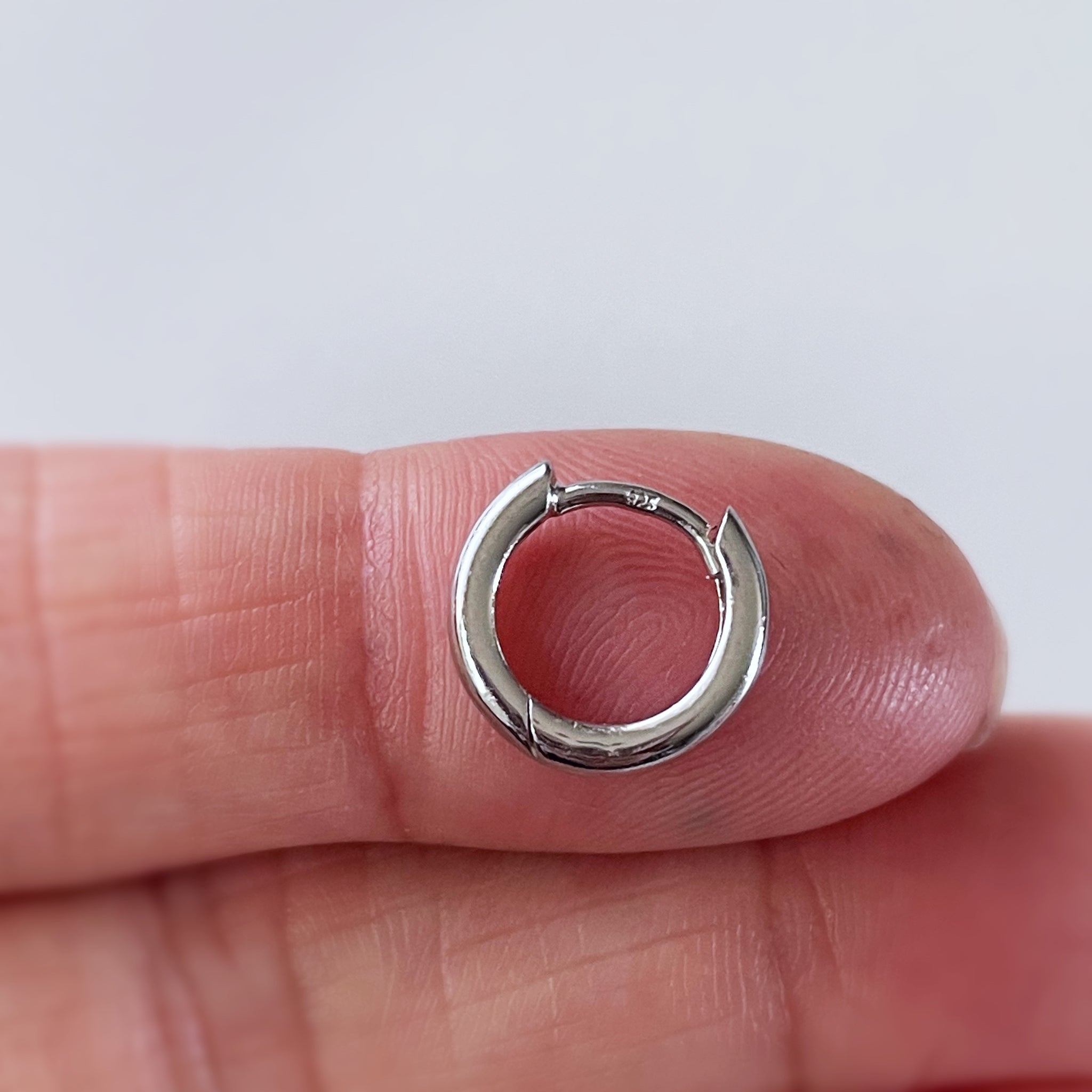 Tiny 8mm Huggie Earrings Sterling Silver – Love Gwen Handmade